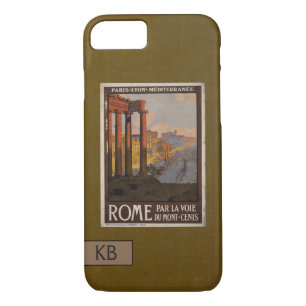 Roman Forum Vintage Travel Ad with Monogram iPhone 8/7 Case