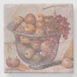 Roman Fruit Still Life from Pompeii Stone Coaster
