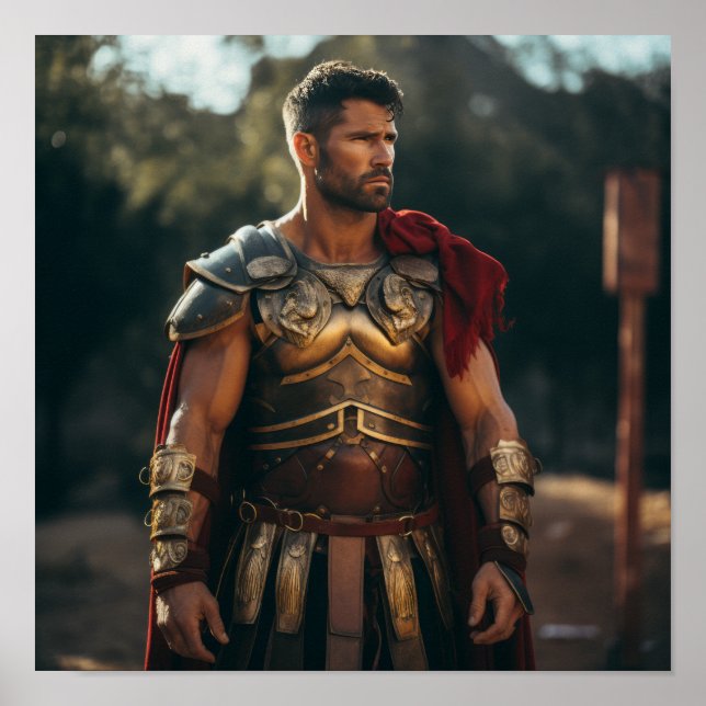Roman General Maximus Dressed as Gladiator Poster  (Front)