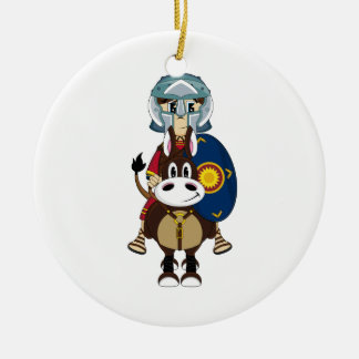 Roman Gladiator on Horse Ornament
