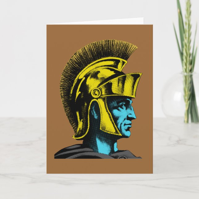 Roman Gladiator Pop Art Portrait Card (Front)