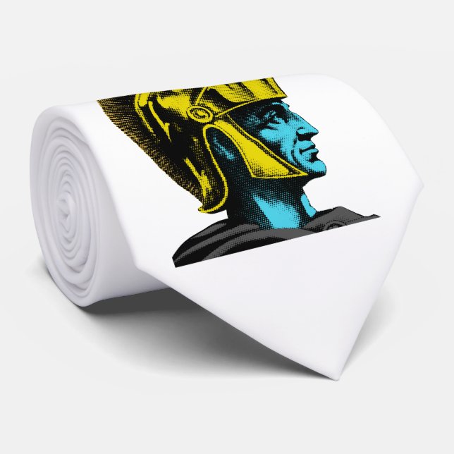 Roman Gladiator Pop Art Portrait Tie (Rolled)