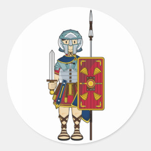Roman Gladiator with Shield Sticker