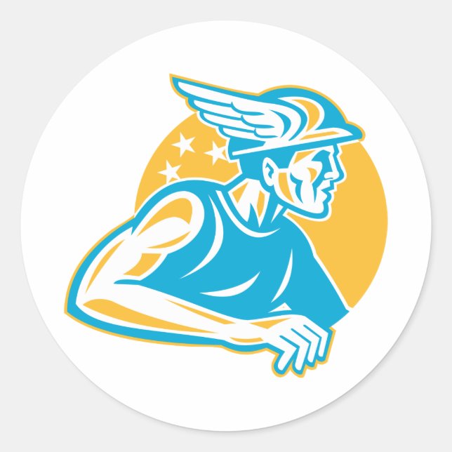 Roman God Mercury Hermes Classic Round Sticker (Front)