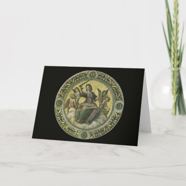 Roman Goddess Justice with Angels by Raphael Card (Front)