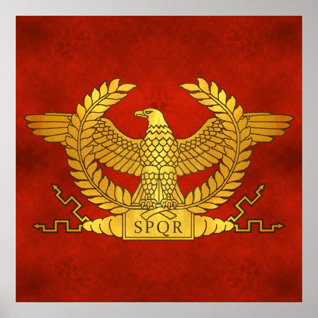 Roman Golden Eagle on Ancient Red Poster (Front)