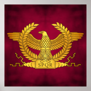 Roman Golden Eagle on Purple Poster