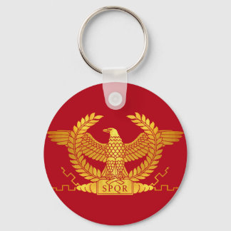 Roman Golden Eagle on Red Keychain