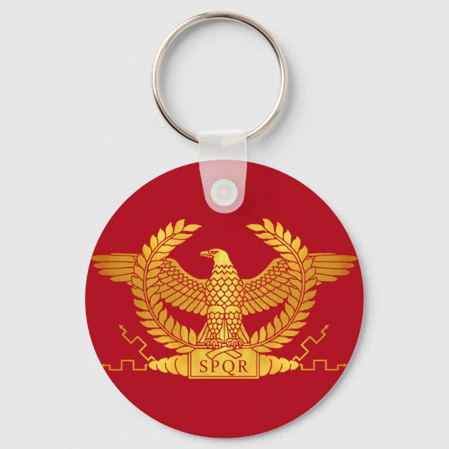 Roman Golden Eagle on Red Keychain (Front)