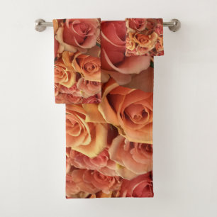 Roman Grenadier Roses Bath Towel Set