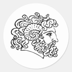 Roman Heads Classic Round Sticker