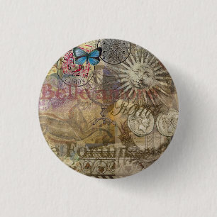 Roman History Italy Travel Vacation Holiday City 1 Inch Round Button
