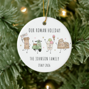 Roman Holiday Personalized Family Trip Ceramic Ornament