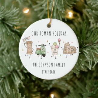 Roman Holiday Personalized Family Trip Ceramic Ornament