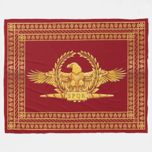 Roman Imperial Eagle SPQR Fleece Blanket