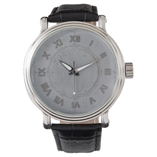 roman letters grey background watch (Front)