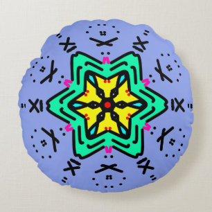 Roman Mandala Art Round Pillow