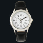 Roman Monogram Black Watch<br><div class="desc">Simple and elegant roman numeral face. Personalize with your monogram.</div>