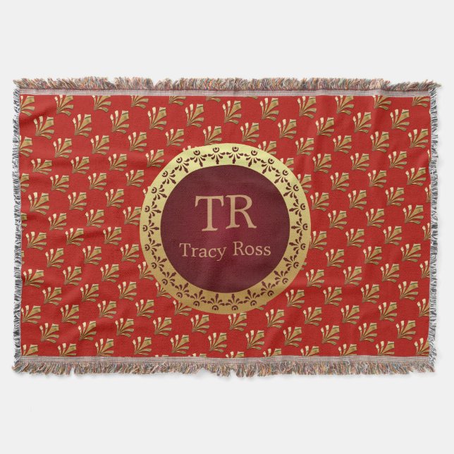 Roman Monogram Throw Blanket (Front)