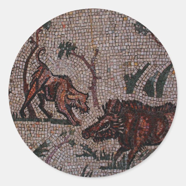 Roman Mosaic Classic Round Sticker (Front)
