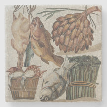 Roman mosaic stone coaster