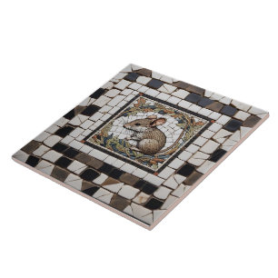 Roman Mosaic Style Mouse Ceramic Tile