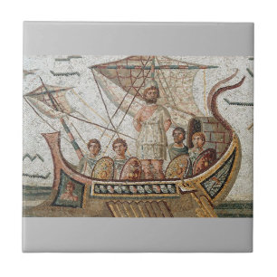 Roman Mosaics Ceramic Tile, Small (4.25" x 4.25") Tile