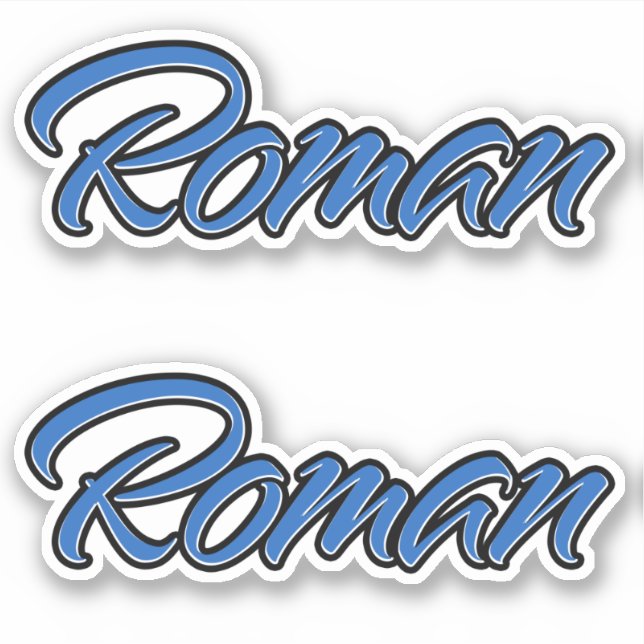 Roman name blue sticker sticker sticker (Front)