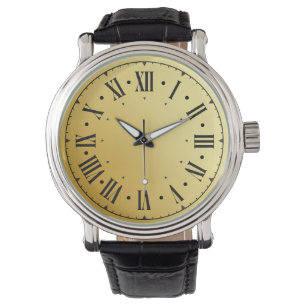 Roman Numbers Black Teal Men's Watch