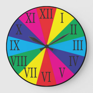 ROMAN NUMBERS colour swatches Large Clock