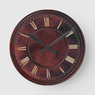 Roman Numbers Red Slab  Large Clock