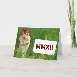 Roman Numeral 2012 Chipmunk Graduate Greeting Card