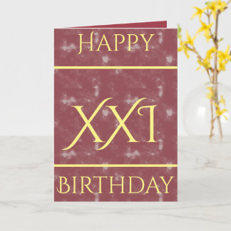 Roman Numeral 21st Birthday Greeting Card