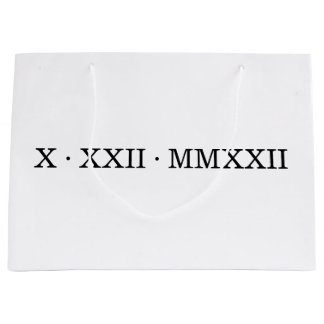 Roman Numeral and Name Shopping Bag