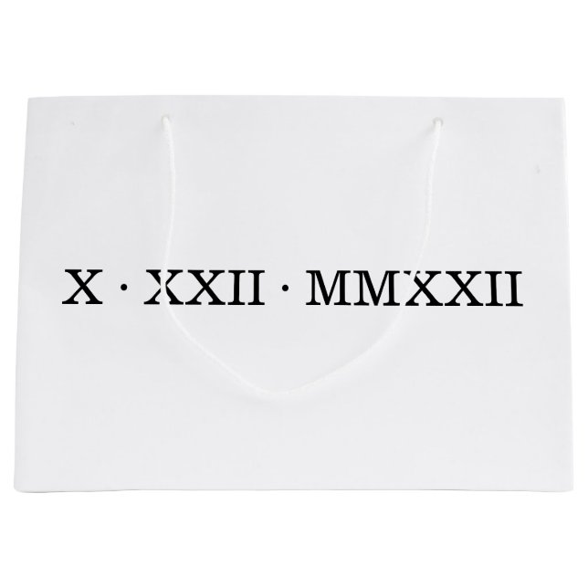 Roman Numeral and Name Shopping Bag (Front)