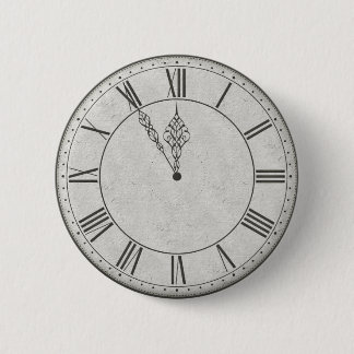 Roman Numeral Clock Face B&W 2 Inch Round Button