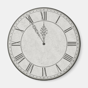Roman Numeral Clock Face B&W Magnet