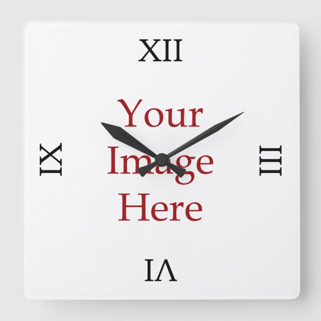 Roman Numeral Create Your Own Square Wall Clock (Front)