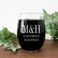 Roman Numeral Date, Initials, City Wedding Favour