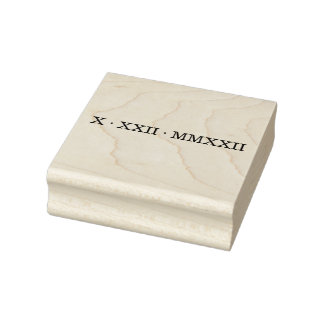 Roman Numeral Date Sticker Rubber Stamp