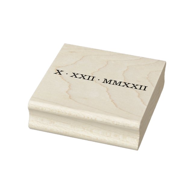 Roman Numeral Date Sticker Rubber Stamp (Stamp)
