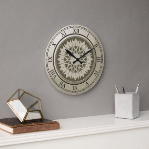 Roman Numeral Vintage Gold Round Large Clock