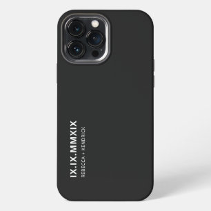 Roman Numerals Anniversary Date Matching Couple iPhone 13 Pro Max Case