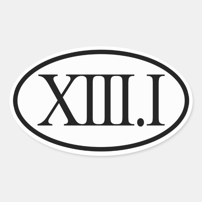 Roman Numerals Half Marathon 13.1 Oval Sticker (Front)