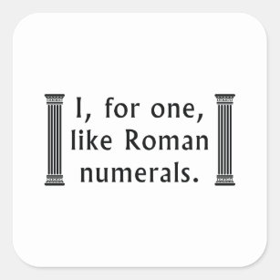 Roman Numerals Square Sticker