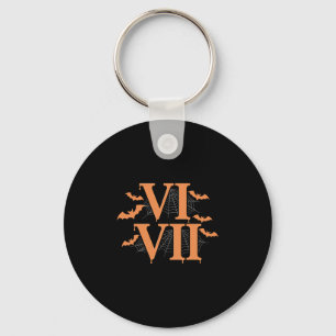Roman Numerals Vi Vii 67 Meme Gen Alpha Halloween  Keychain
