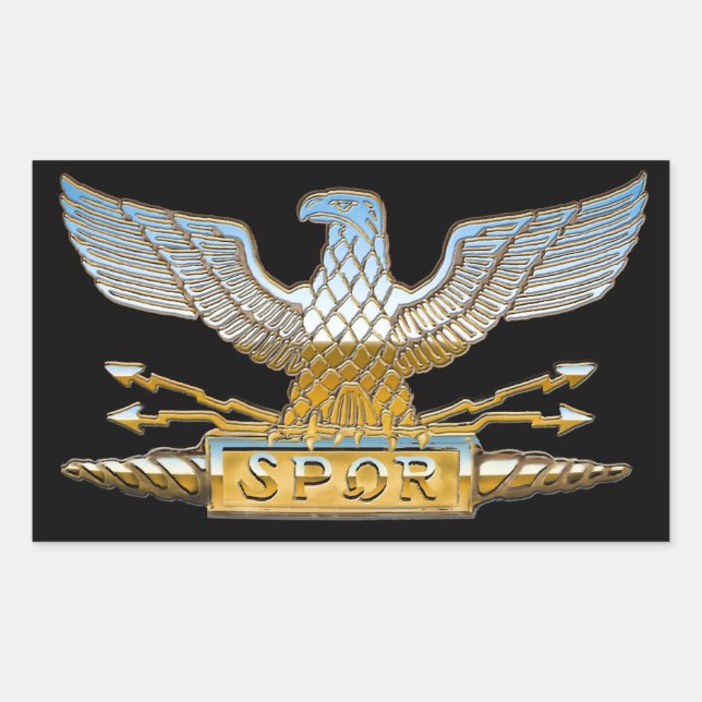 Roman Republican Eagle in Chrome Sticker (Front)