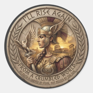 Roman Resilience: The Unconquerable Warrior - Classic Round Sticker