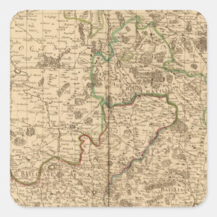 Roman roads and battlefields square sticker