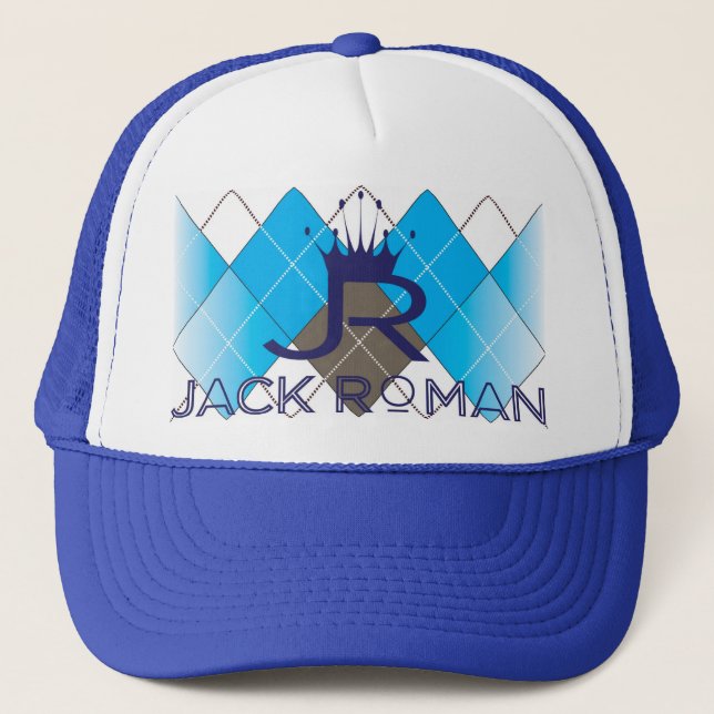 Roman Robbie K Blue Trucker Hat (Front)